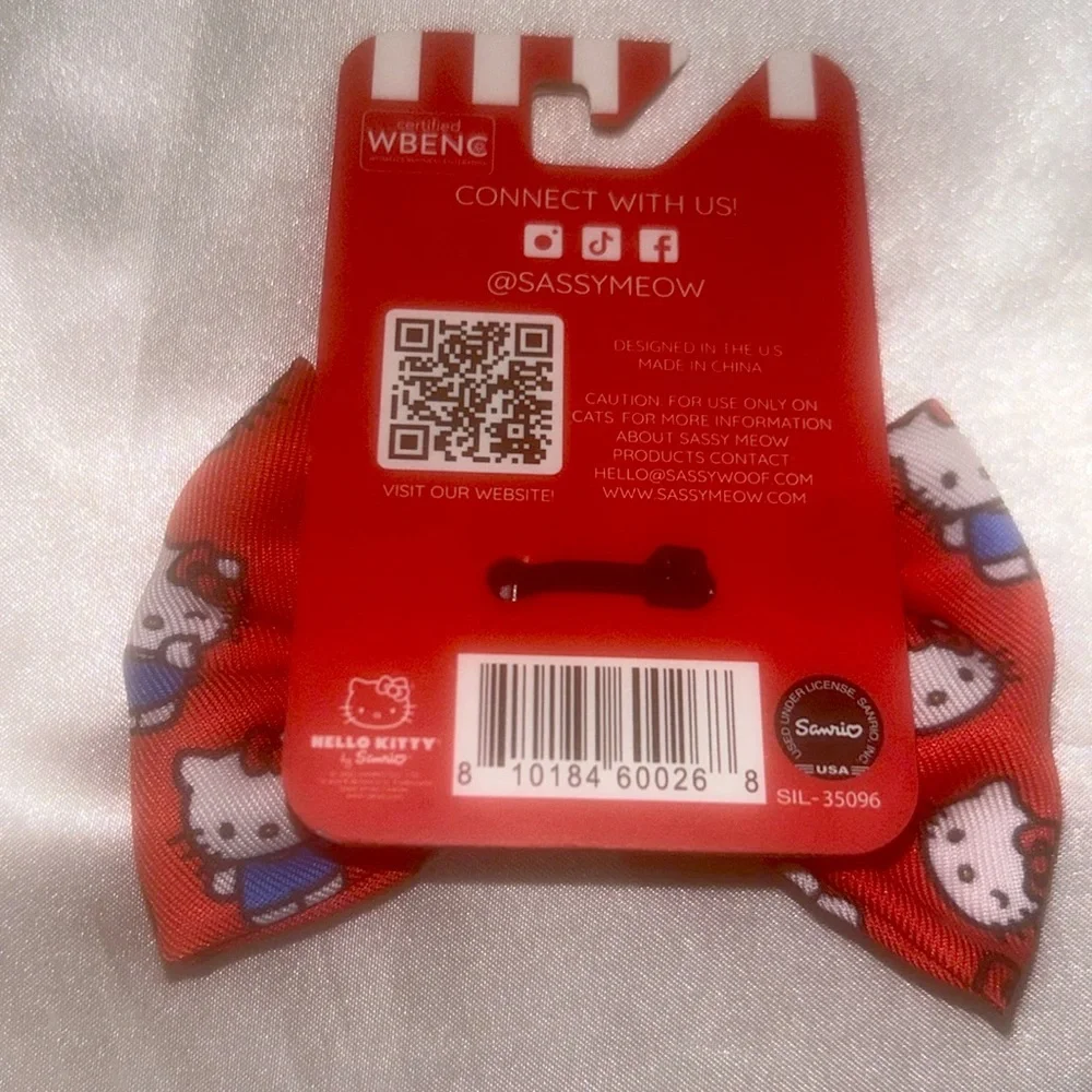Sassy Meow Hello Kitty Red Slider Bow